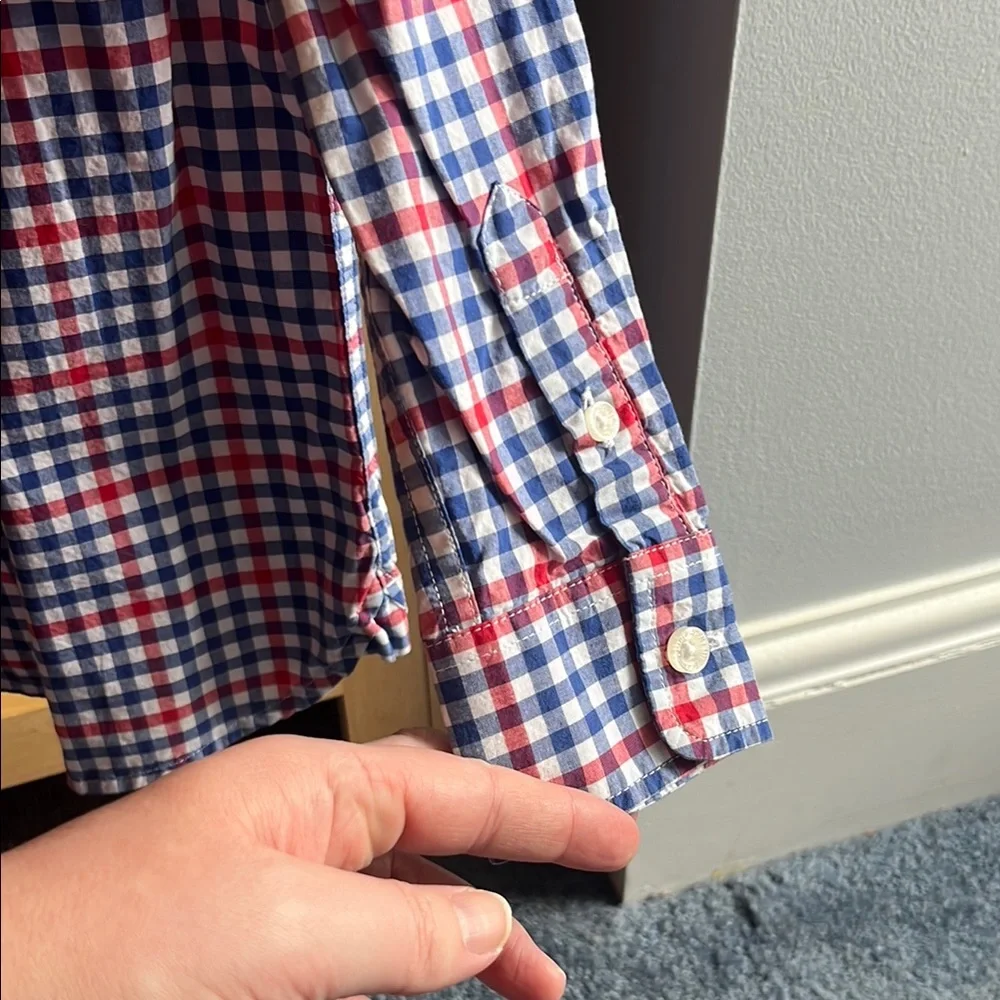 Mini Boden Red and Blue Gingham Boy’s Buttondown